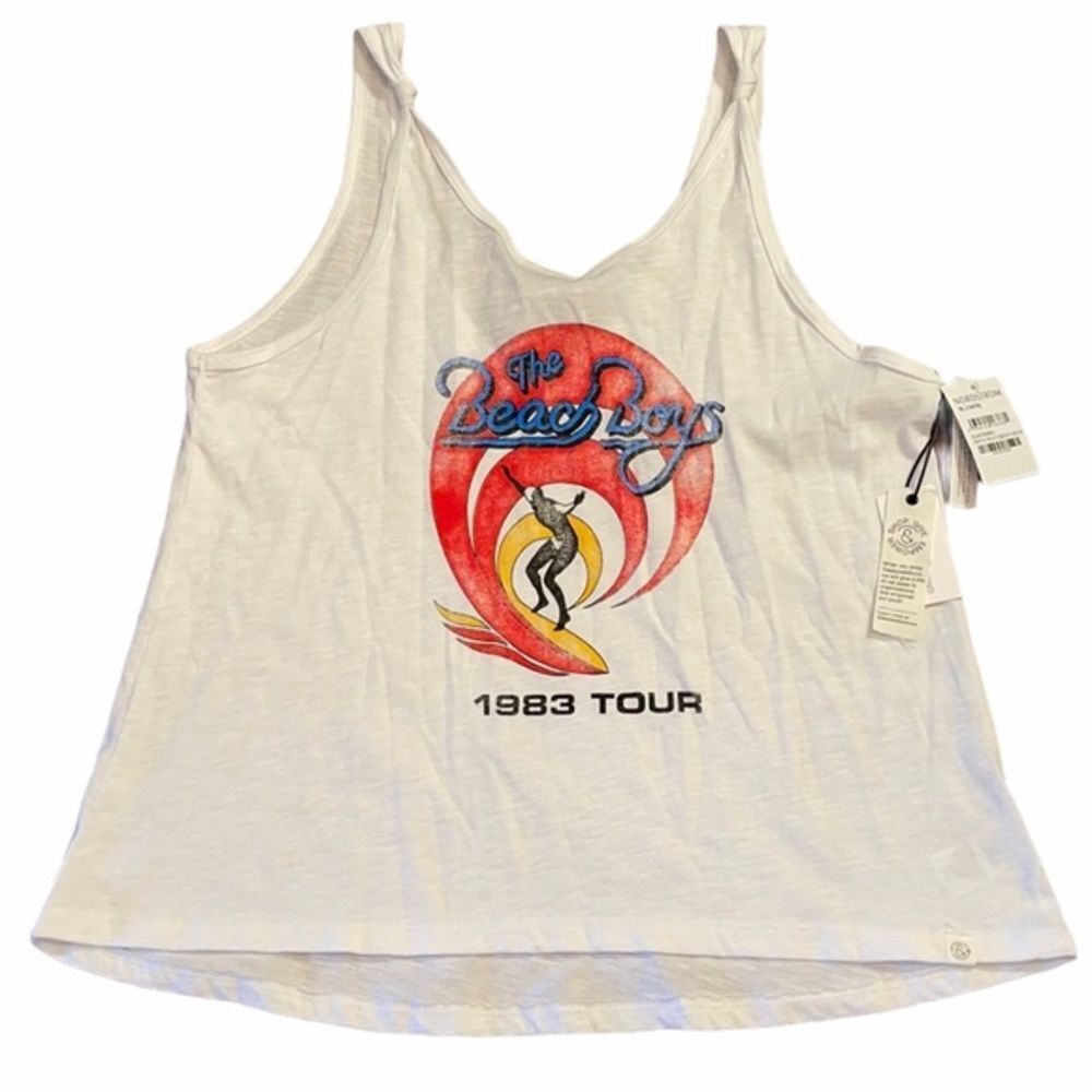 Girls Knot Strap Tank Top NEW Beach Boys Size XL Graphic Band 80"s